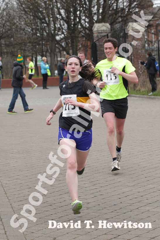 Katie Scott (Houhgton) finishing the Wallsend Harriers Terry O'Gara Memorial 5k Road Race.